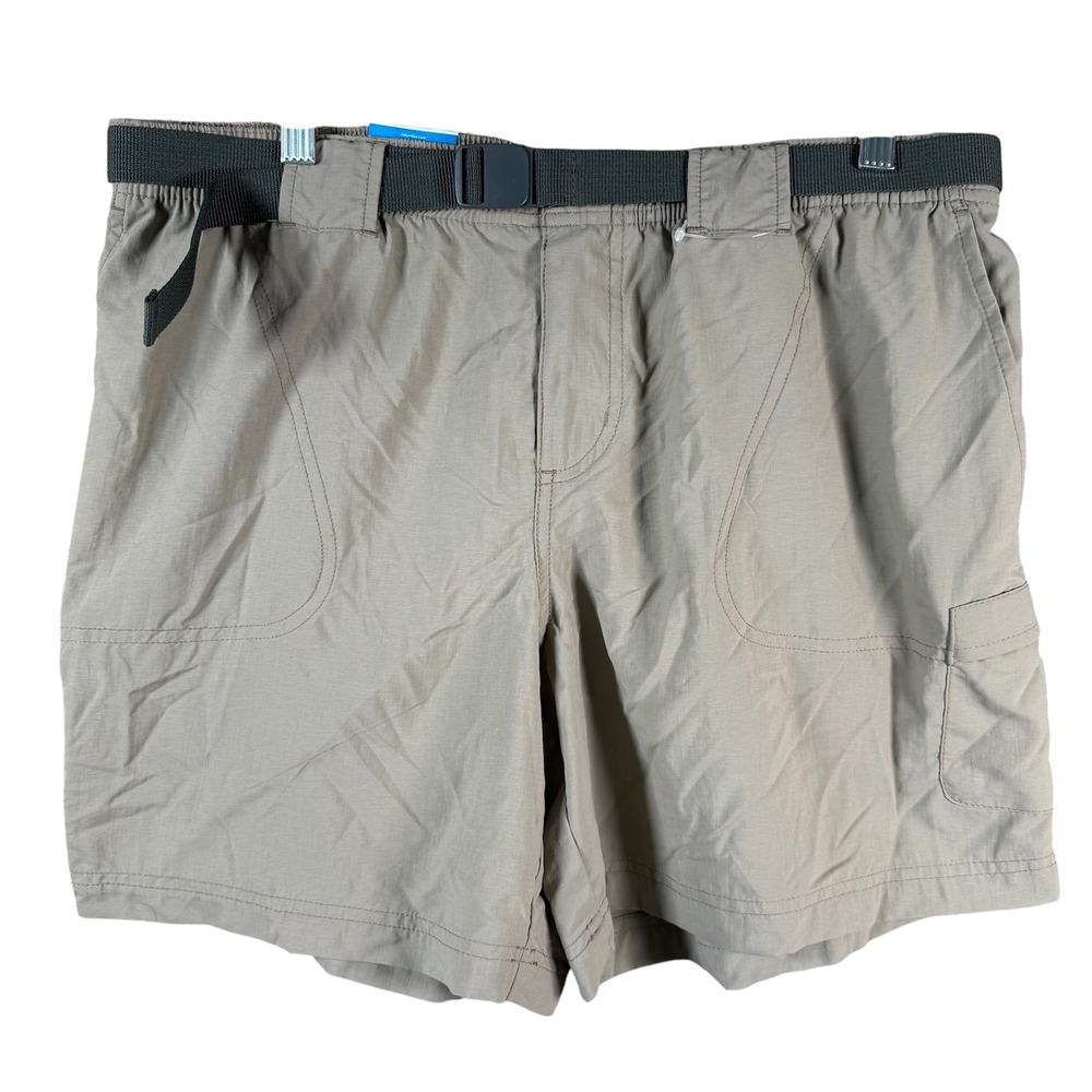Columbia Ridge 2 Run Shorts Mens Large Beige Nylon Belted Hiking Outdoor Cargo